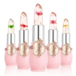 Emaymei Jelly Crystal Lipstick Flower Temperature Color Changing Lip Gloss Transparent Long Lasting Lipstick Moisturizer Makeup