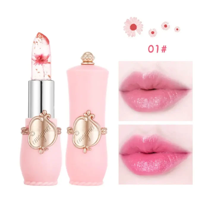 Emaymei Jelly Crystal Lipstick Flower Temperature Color Changing Lip Gloss Transparent Long Lasting Lipstick Moisturizer Makeup - Image 2