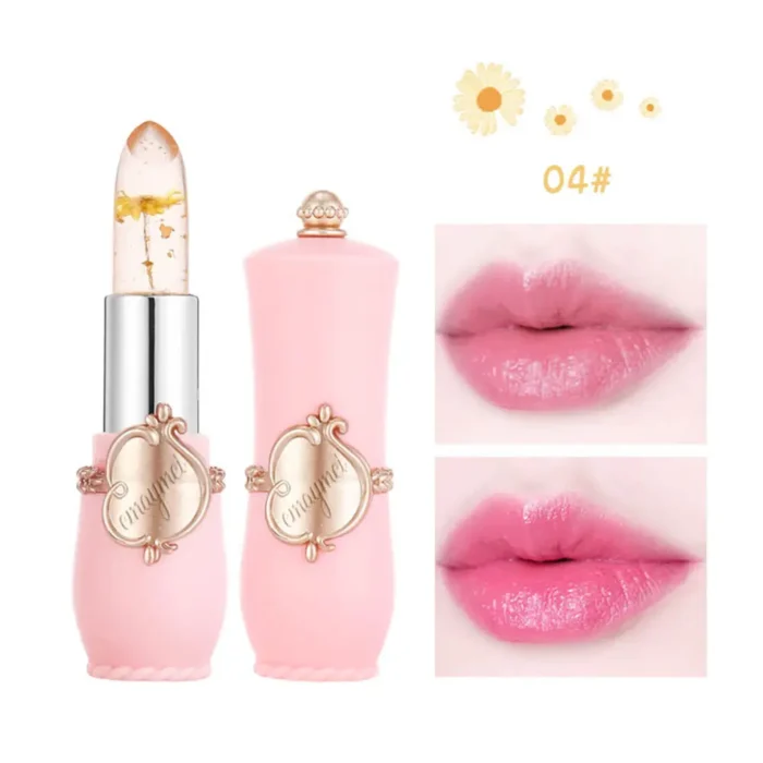 Emaymei Jelly Crystal Lipstick Flower Temperature Color Changing Lip Gloss Transparent Long Lasting Lipstick Moisturizer Makeup - Image 5