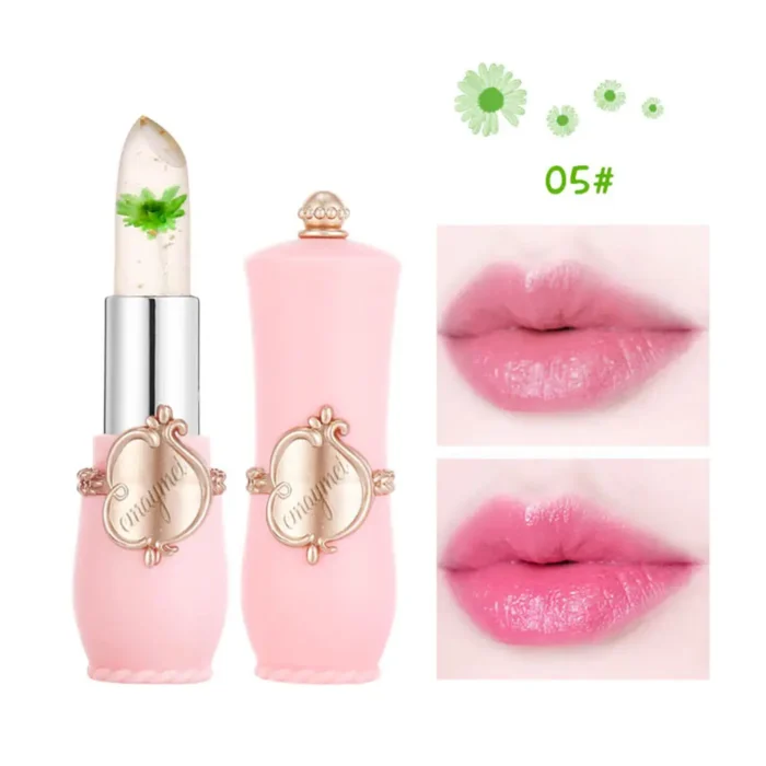Emaymei Jelly Crystal Lipstick Flower Temperature Color Changing Lip Gloss Transparent Long Lasting Lipstick Moisturizer Makeup - Image 6