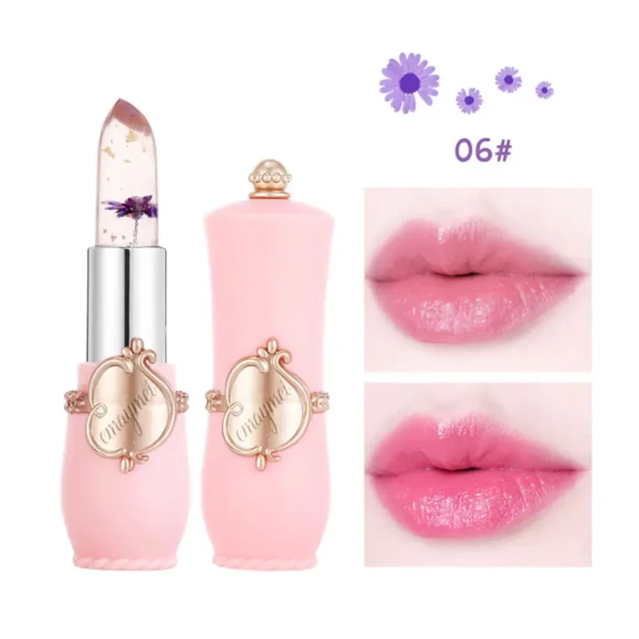 Emaymei Jelly Crystal Lipstick Flower Temperature Color Changing Lip Gloss Transparent Long Lasting Lipstick Moisturizer Makeup - Image 7